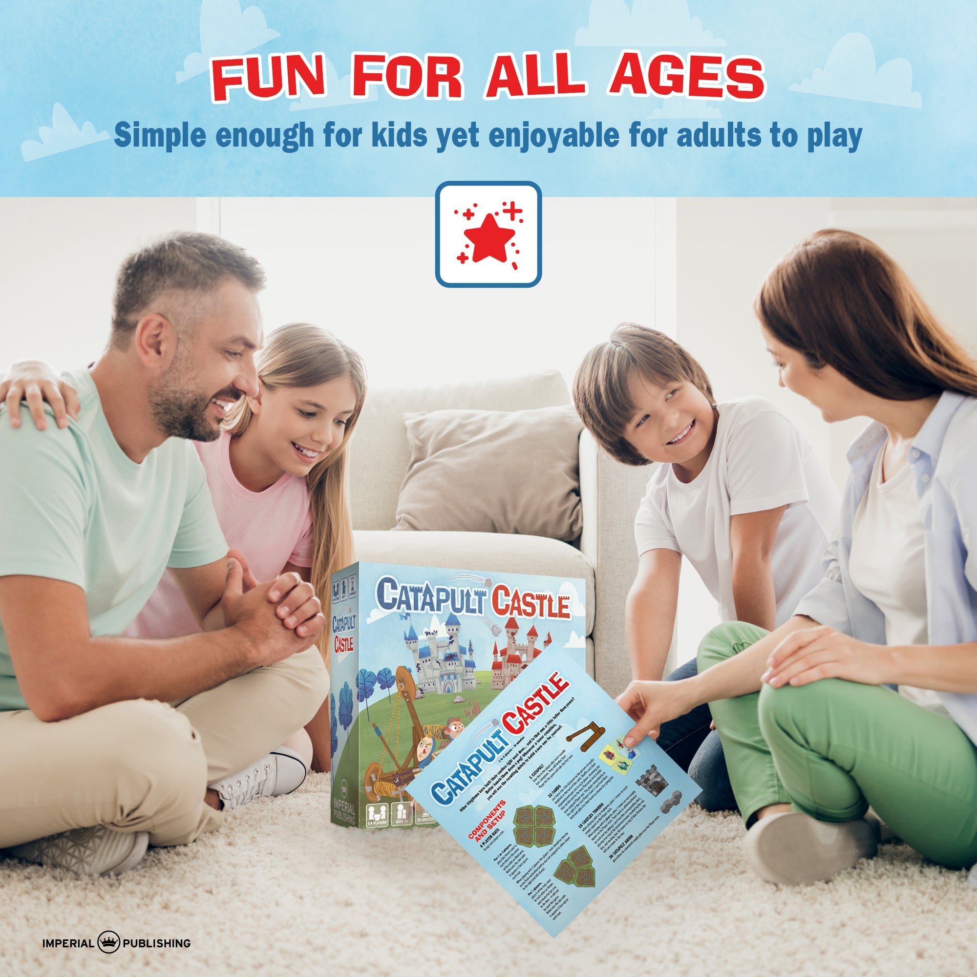 Catapult Castle 1-4 Player Medieval Dexterity Game -