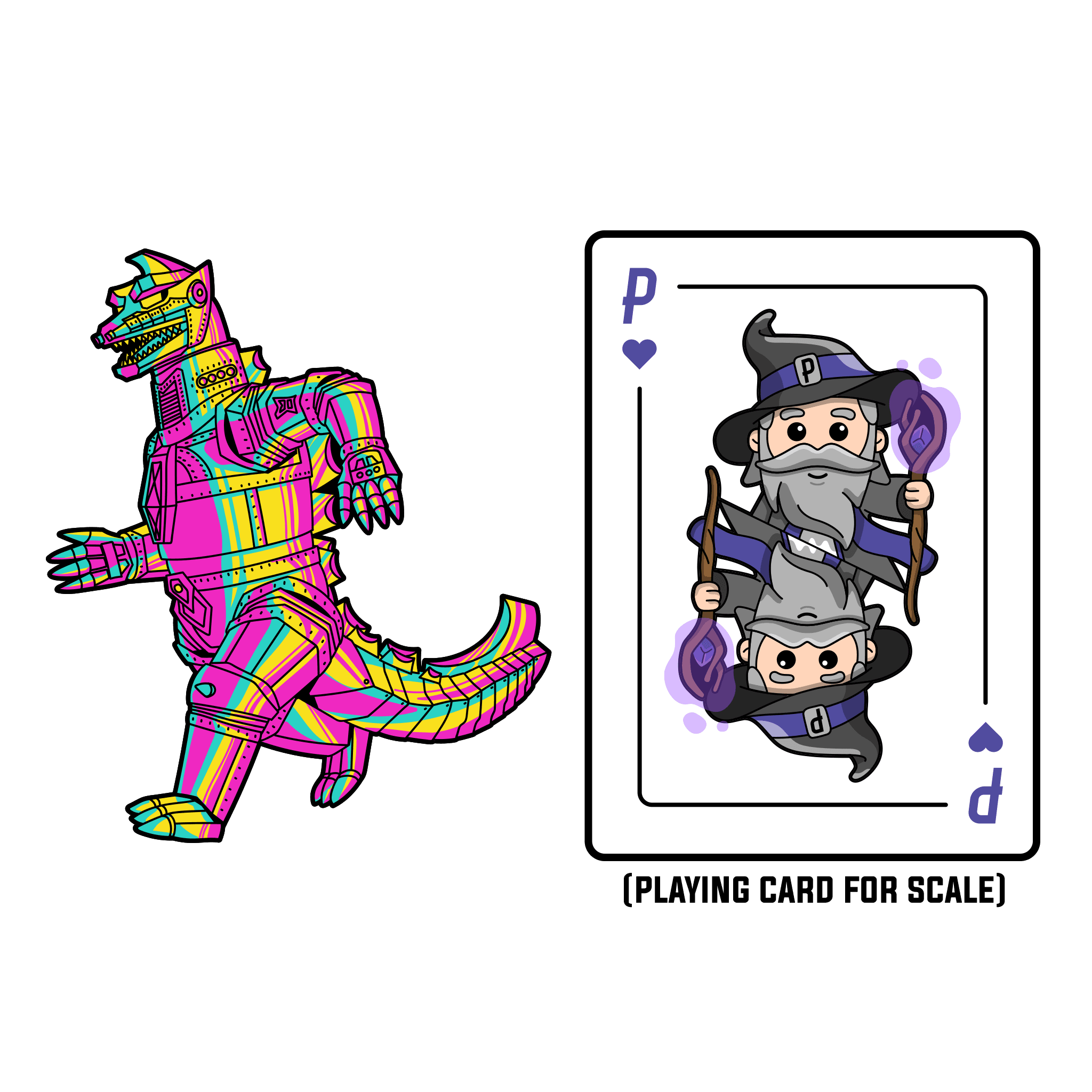 Mechagodzilla XL CMYK Edition AR Pin (Showa Era) - 