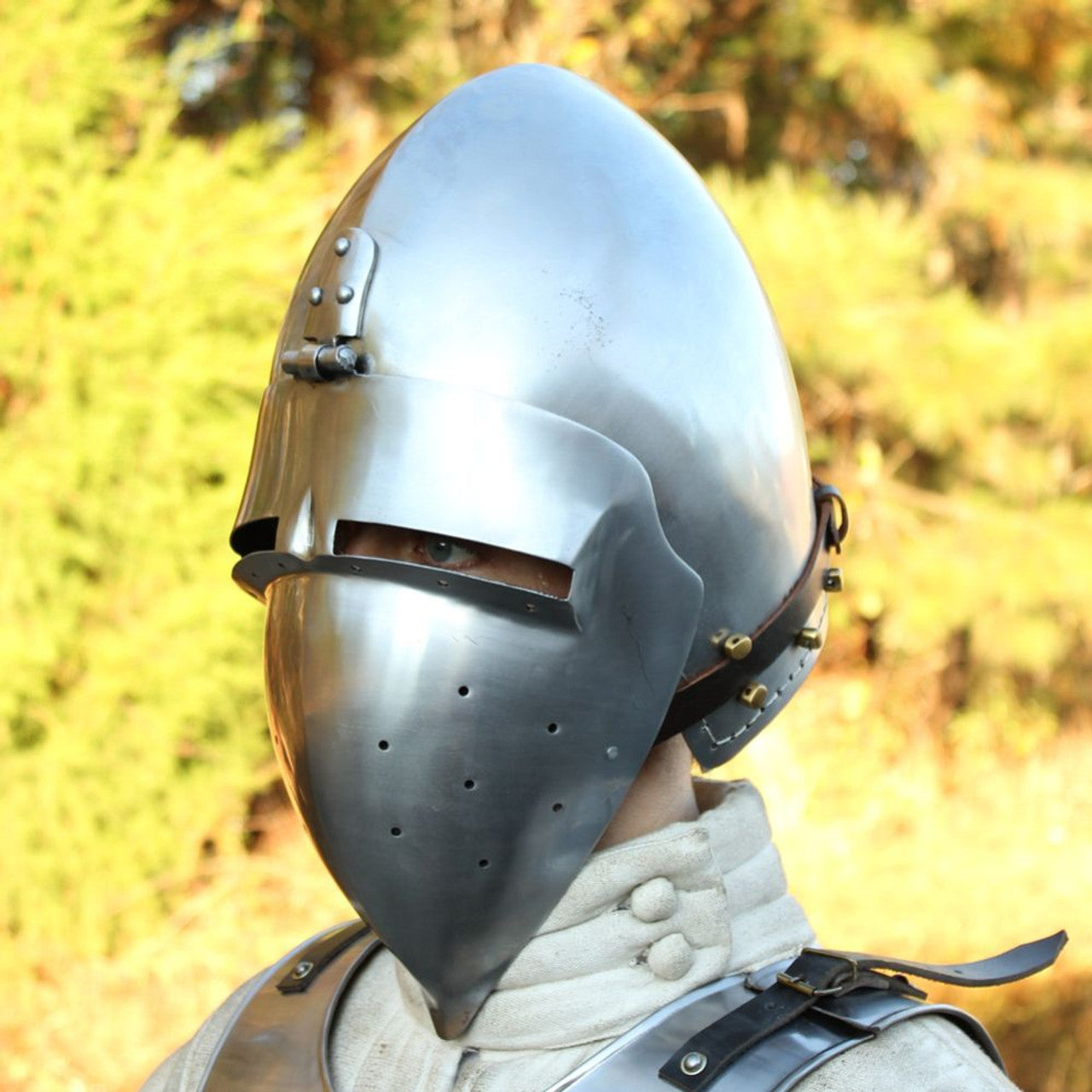 Medieval Bascinet Klappvisor Helmet