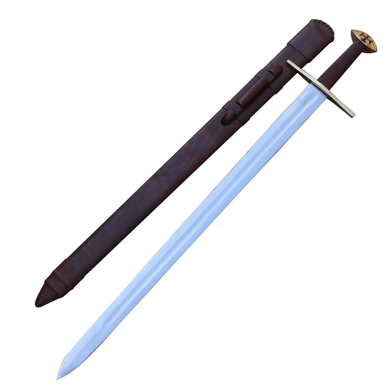 Medieval European Functional Full Tang Knightly Arming Sword with Templar Cross