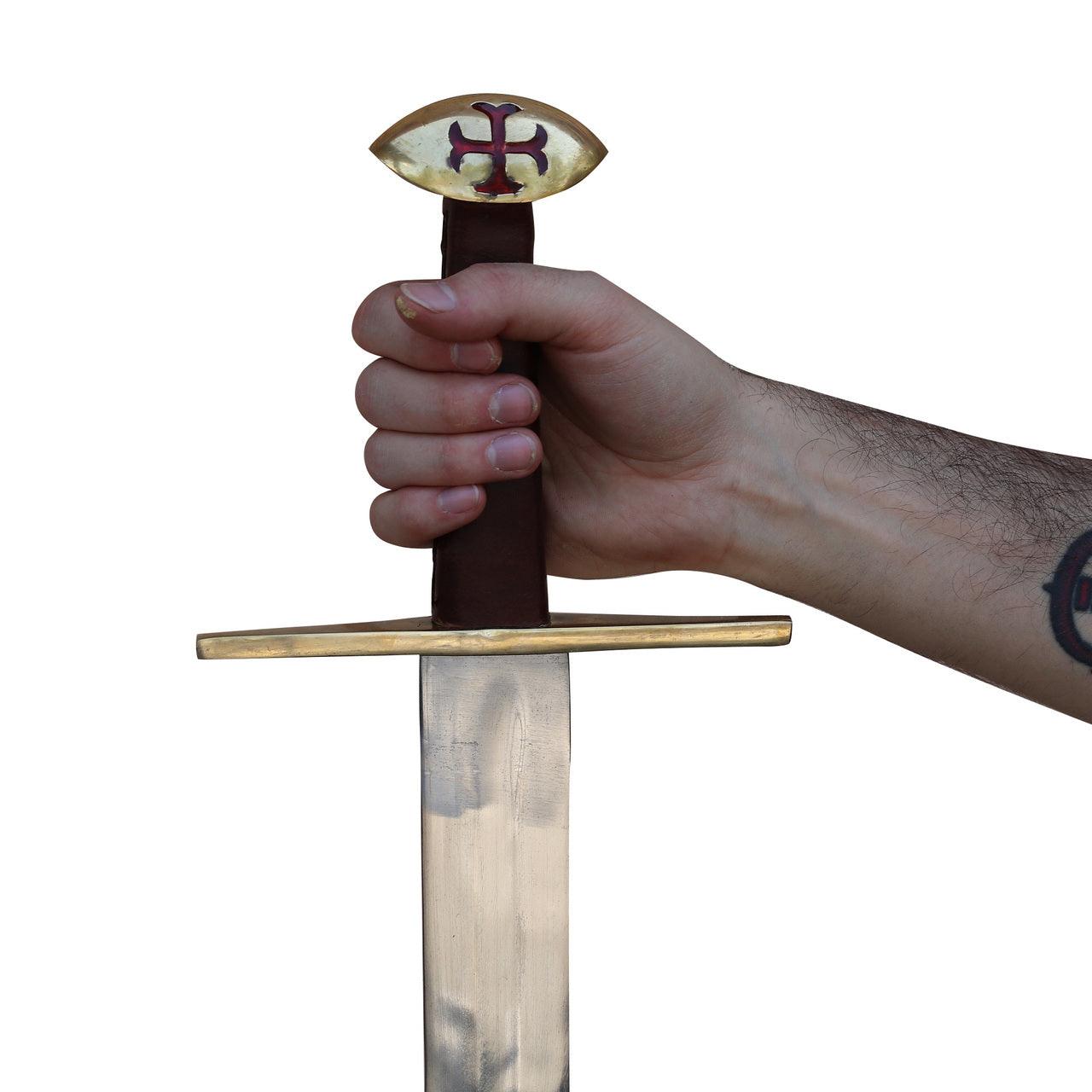 Medieval European Functional Full Tang Knightly Arming Sword with Templar Cross