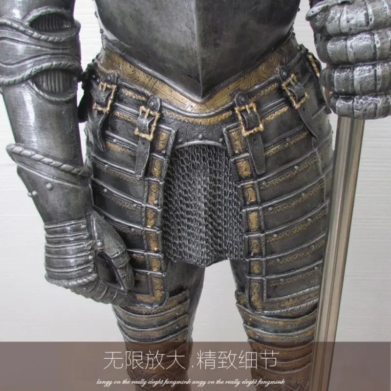 Medieval European style retro armor knight sculpture bar cafe western restaurant fiberglass soft decoration