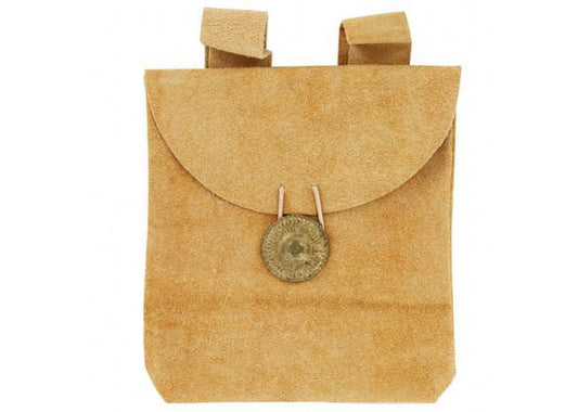 Medieval Golden Suede Leather Pouch of Holding