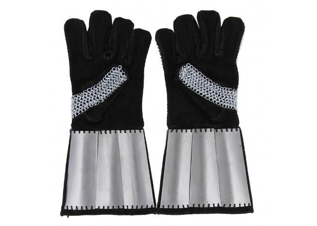 Medieval Holy Land and Defender Chainmail Gauntlets with Plates