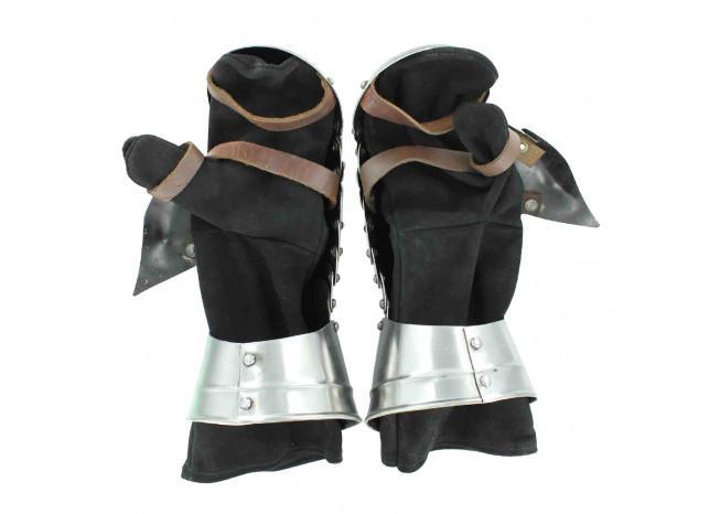 Medieval Knights Forged Mitten Cuff Gauntlet Set