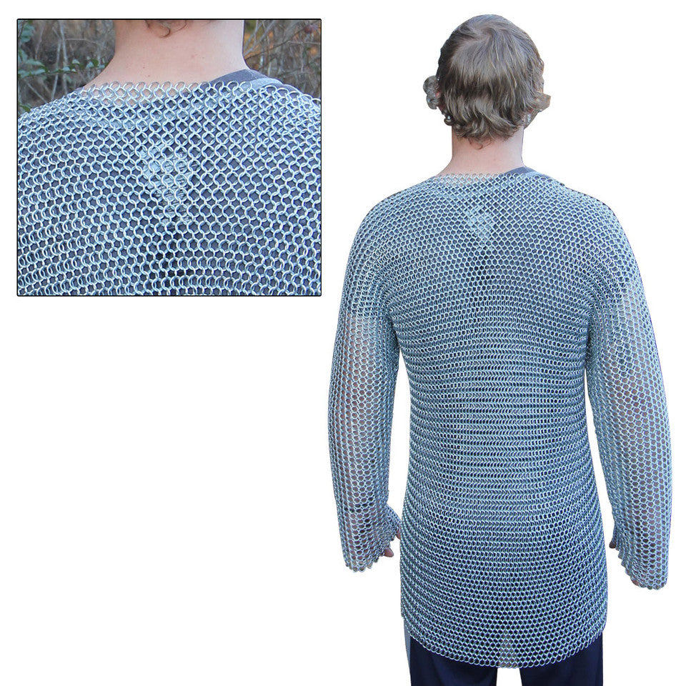 Medieval Knights Full Sleeve Hauberk Chainmail Large