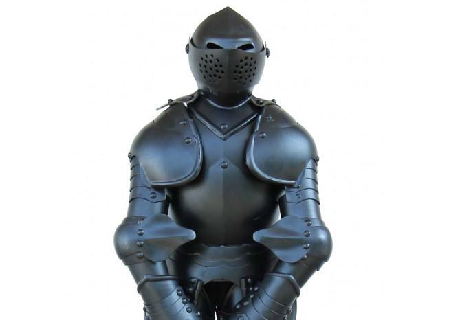 Medieval Mini Black Knight 14th Century Statute