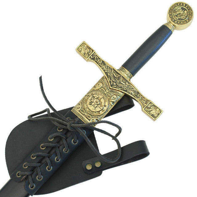 Medieval Pen Dragon Leather Sword Frog Black