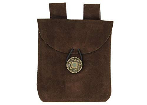 Medieval Renaissance Leather Brown Suede Pouch