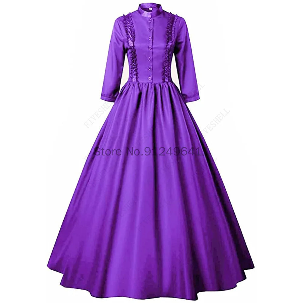 Medieval Retro Punk Gothic Court Princess Dress Royal Lady Ball Dress Elegant Vampire Devil Christmas Victorian Costume Vestidos