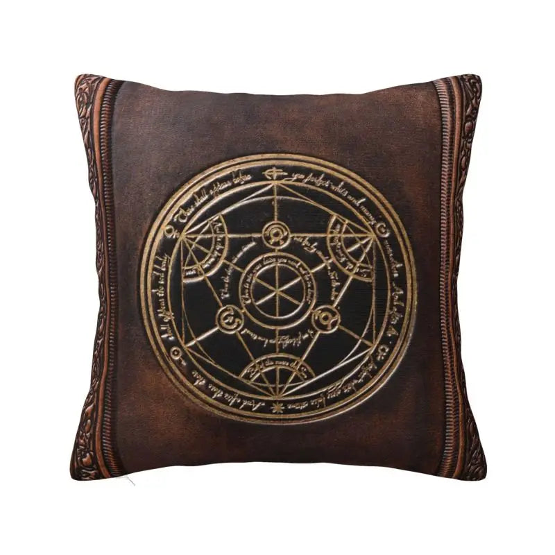 Medieval Sacred Cross Black Leather Cushion Covers Polyester Throw Pillow Case for Sofa Car Square Pillowcase Bedroom Decoration