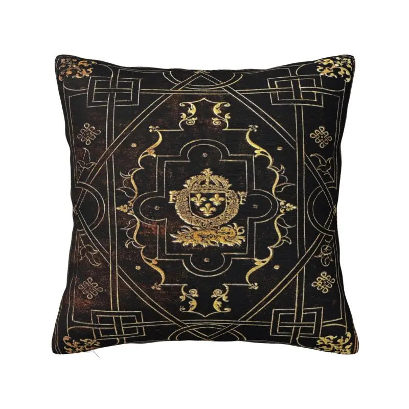 Medieval Sacred Cross Black Leather Cushion Covers Polyester Throw Pillow Case for Sofa Car Square Pillowcase Bedroom Decoration