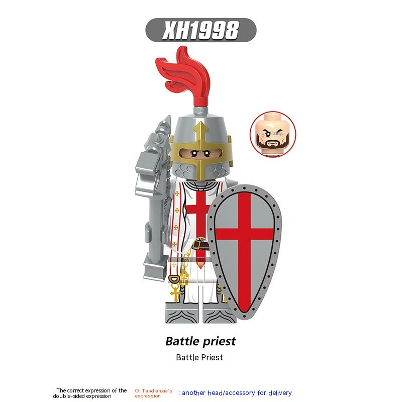 Medieval Series Battle Priest Imperial Knight Children's  Blocks Toys