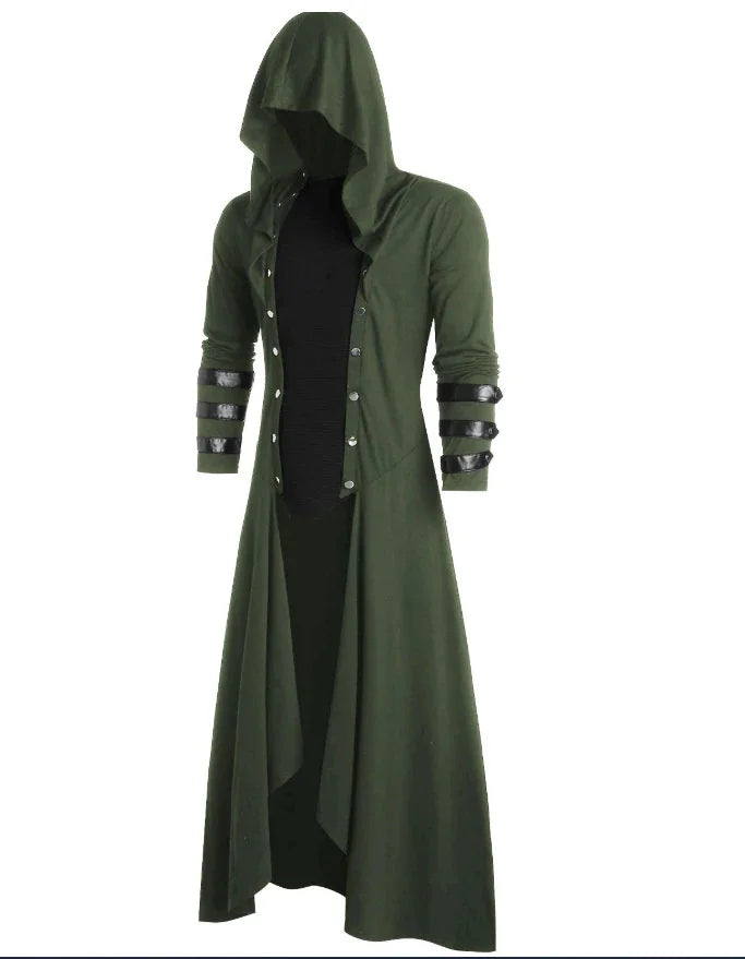 Medieval Victorian Adult Women Men Long Gothic Coat Steampunk Hooded Coat Dig Vampire Creator Cosplay Costumes For Halloween