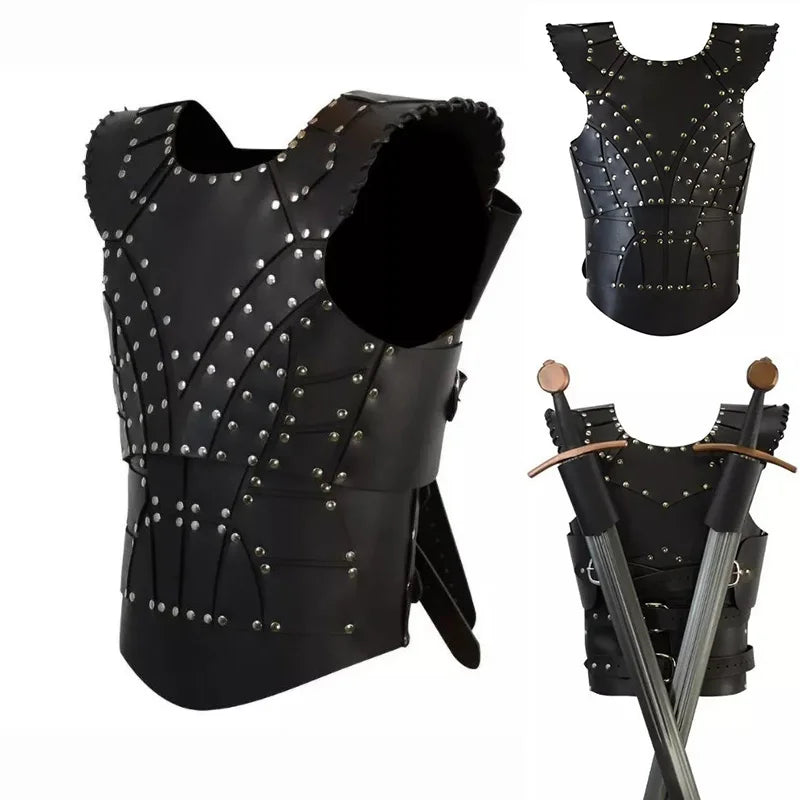 Medieval Viking Knight Assassin Leather Cuirass Body Chest Armor Steampunk Fantasy LARP Vest Breastplate Warrior Cosplay Costume