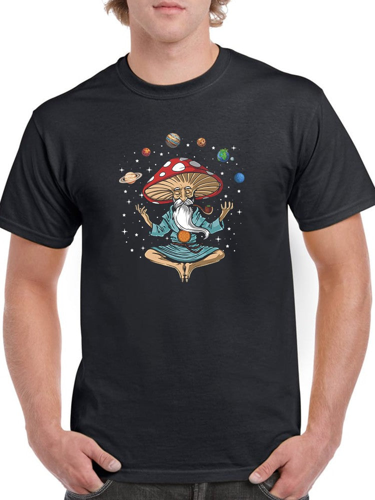 Meditating Mushroom T-shirt -SmartPrintsInk Designs