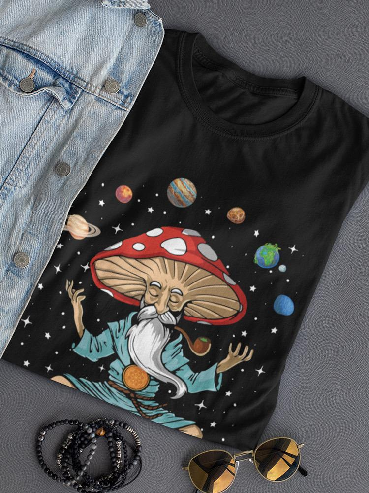 Meditating Mushroom T-shirt -SmartPrintsInk Designs