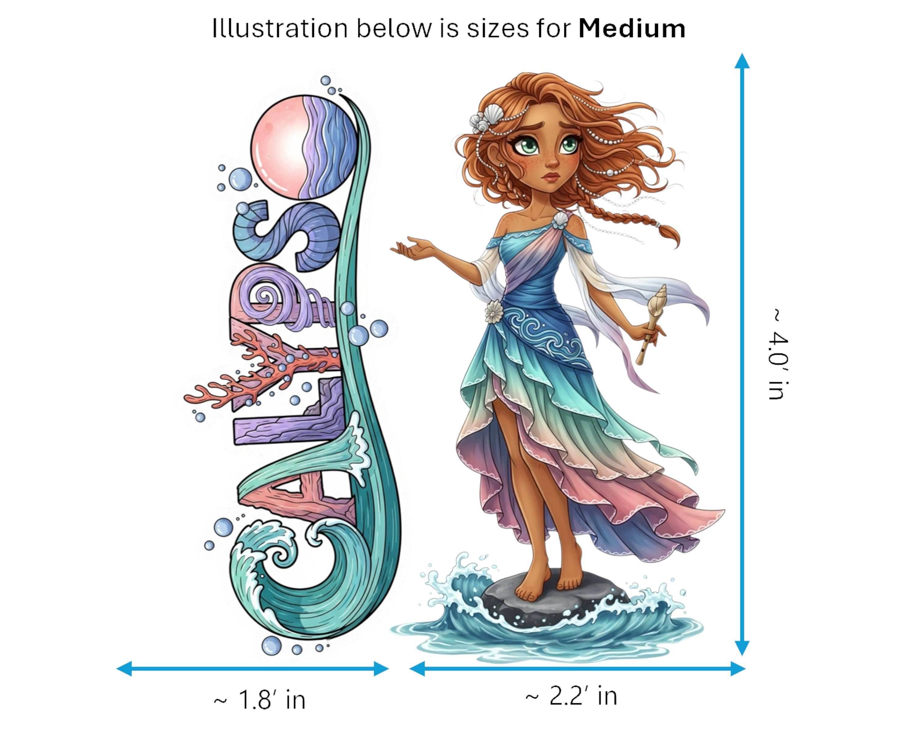 Calypso Sticker and Magnet - The Sea Enchantress Mythkins™ – Sea Nymph | Waterproof & UV-Proof - Sticker / Medium