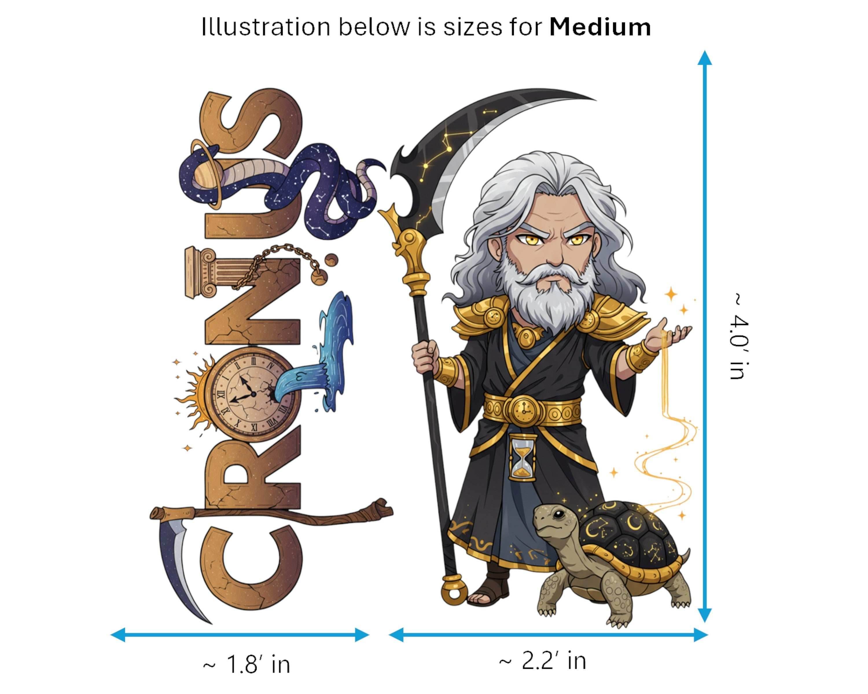 Cronus Sticker and Magnet - Lord of Time Mythkins™ – Titan God of Time | Waterproof & UV-Proof - Sticker / Medium