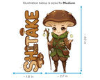 Shiitake Sticker and Magnet - Savory Sentinel Fungikins™ – Edible Mushroom Art | Waterproof & UV-Proof - Sticker / Medium