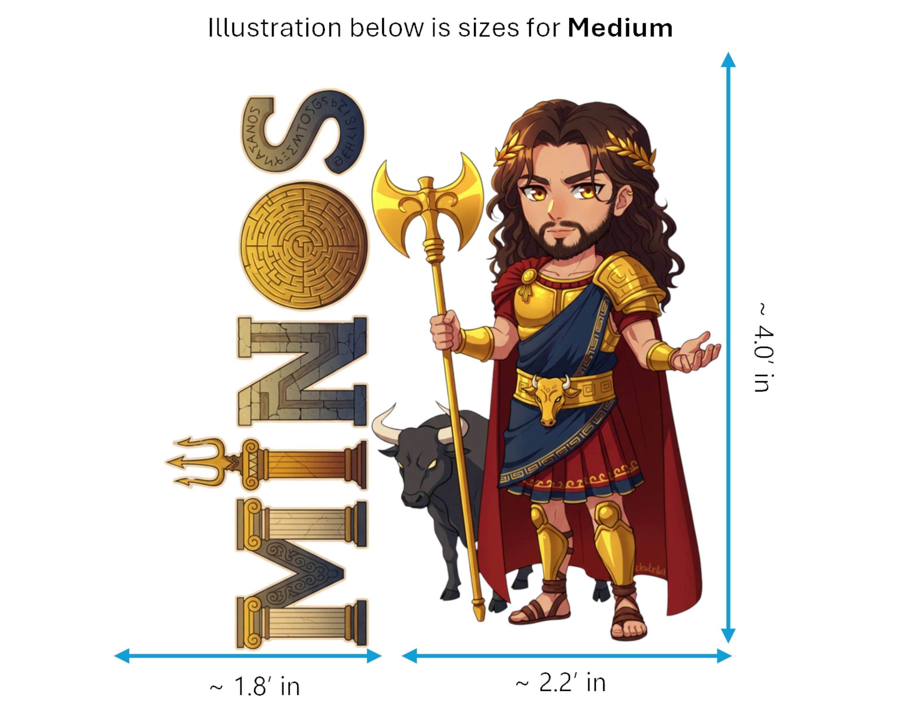 Minos Sticker and Magnet - Lord of the Labyrinth Mythkins™ – Legendary King of Crete | Waterproof & UV-Proof - Sticker / Medium