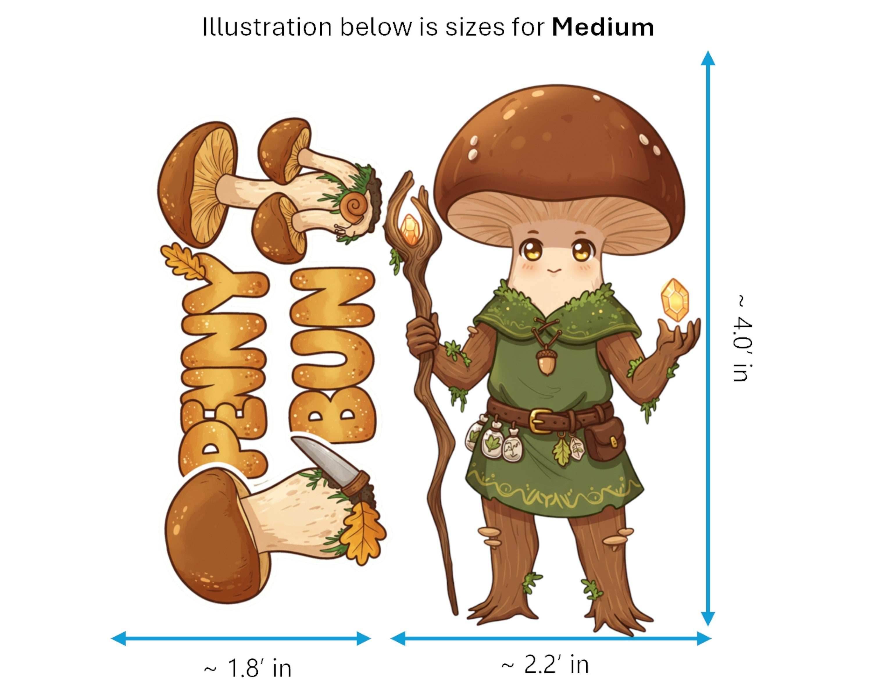 Penny Bun Sticker and Magnet - Woodland Wanderer Fungikins™ – Edible Mushroom Art | Waterproof & UV-Proof - Sticker / Medium
