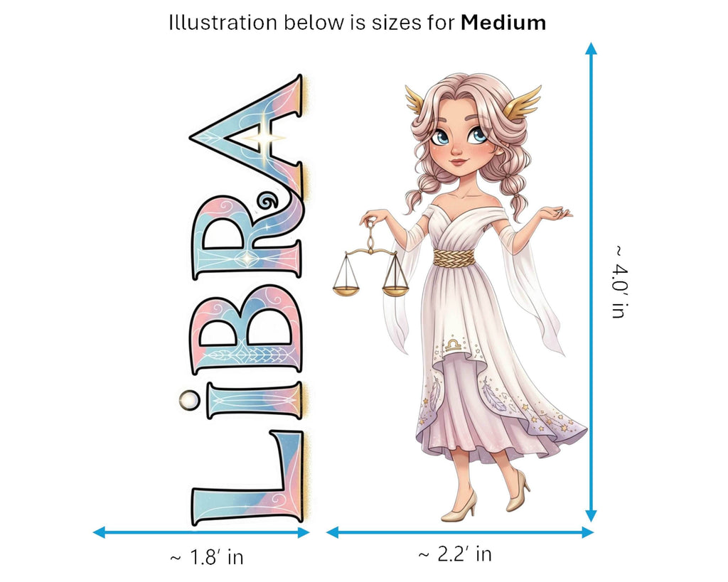 Libra Sticker and Magnet - Scales of Justice Horoskins™ – Zodiac Air Sign | Waterproof & UV-Proof - Sticker / Medium