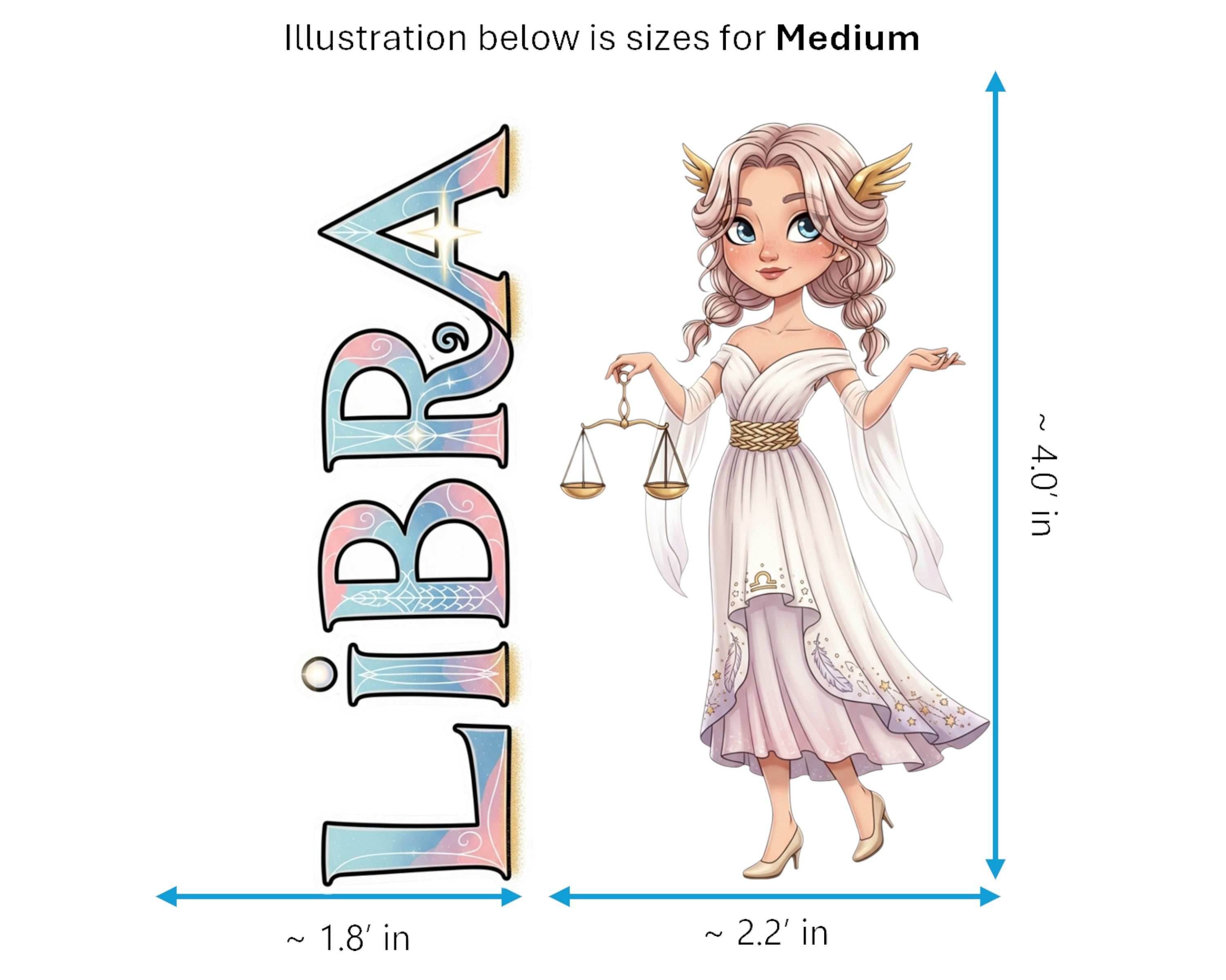 Libra Sticker and Magnet - Scales of Justice Horoskins™ – Zodiac Air Sign | Waterproof & UV-Proof - Sticker / Medium