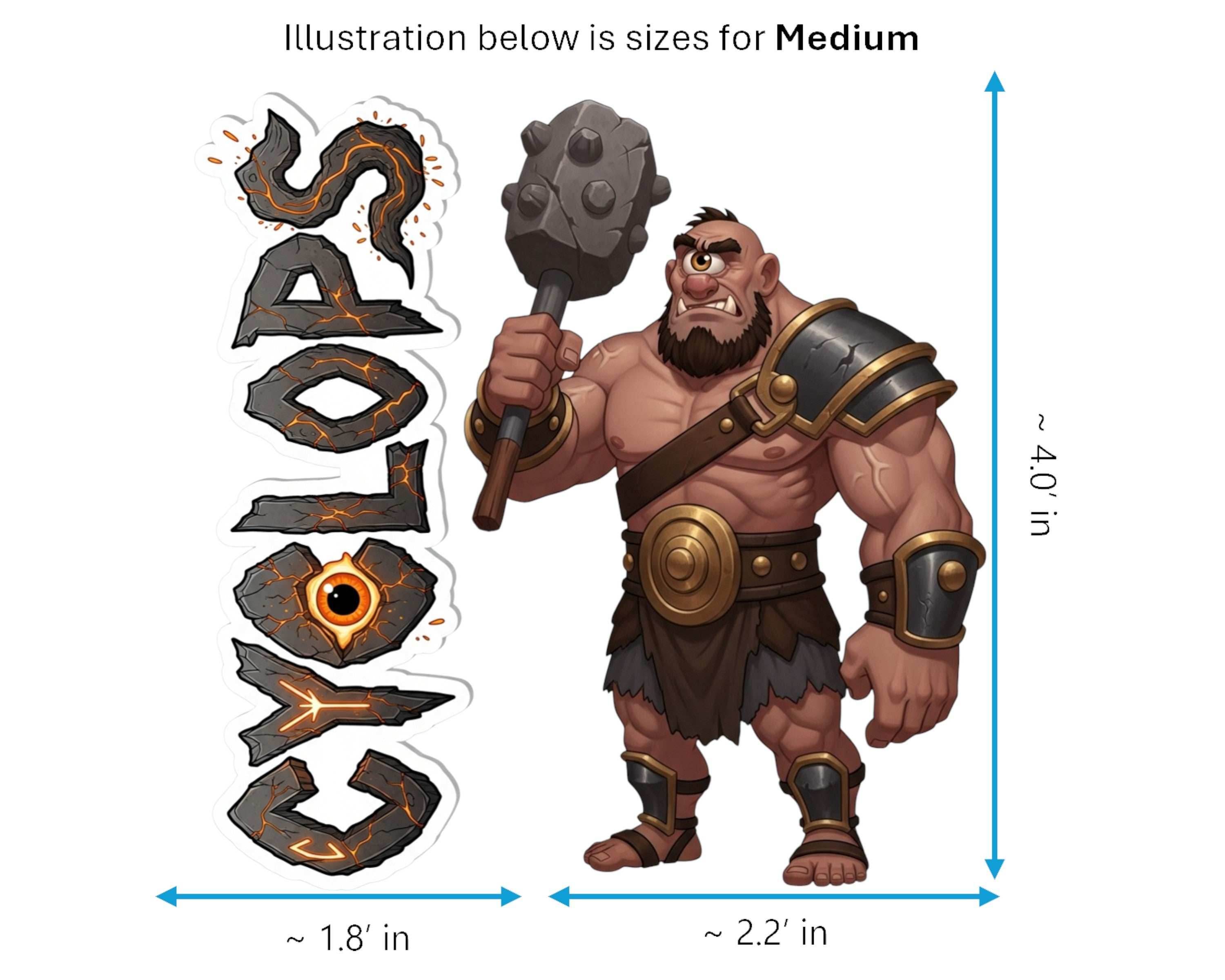 Cyclops Sticker and Magnet - the Elder Smith Mythkins™ – Greek Mythical Giant | Waterproof & UV-Proof - Sticker / Medium