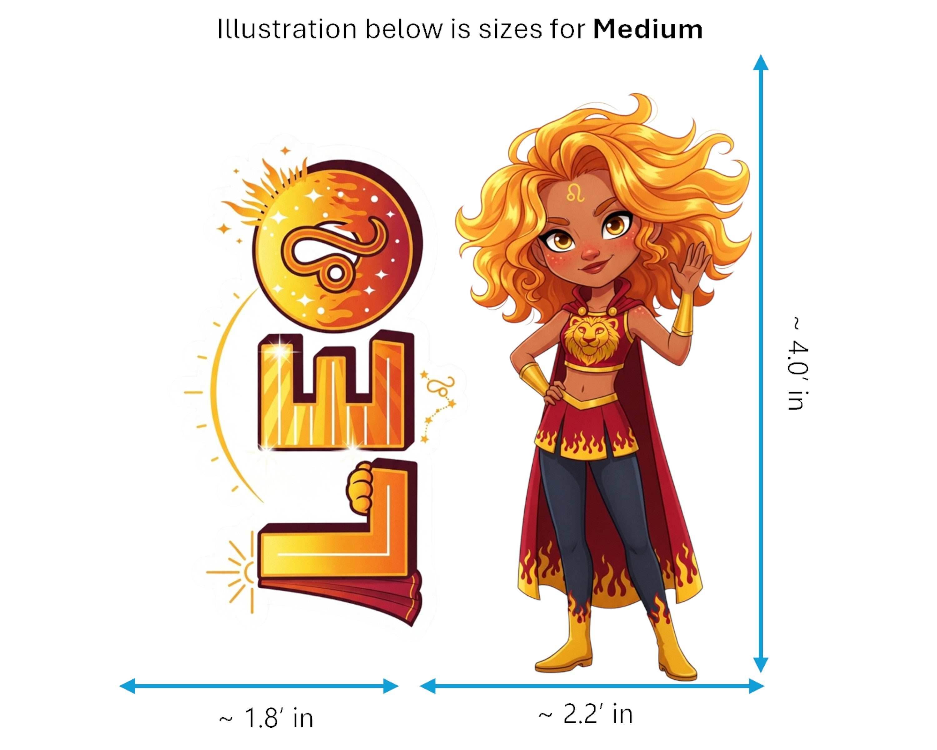 Leo Sticker and Magnet - the Solar Queen Horoskins™ – Zodiac Fire Sign | Waterproof & UV-Proof - Sticker / Medium