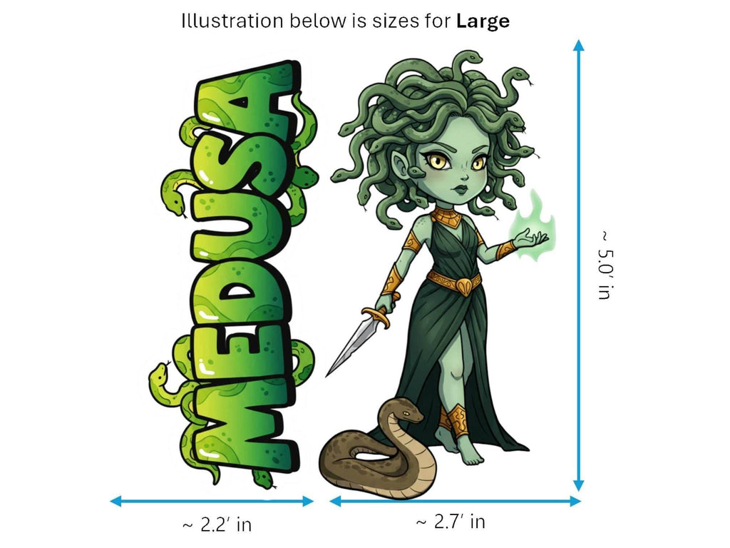 Medusa Sticker and Magnet – Serpent-Haired Gorgon Mythkins™ | Waterproof & UV-Proof - Sticker / Large