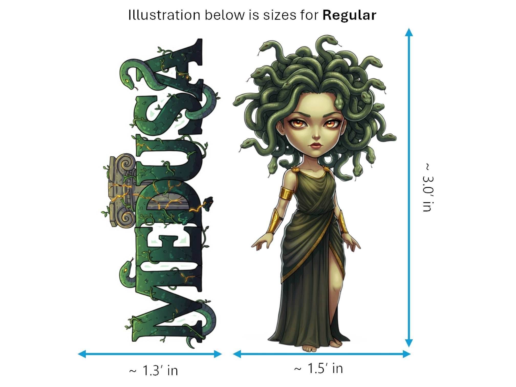 Medusa Sticker and Magnet - Daughter of Phorcys Mythkins™ | Waterproof & UV-Proof - Sticker / Regular