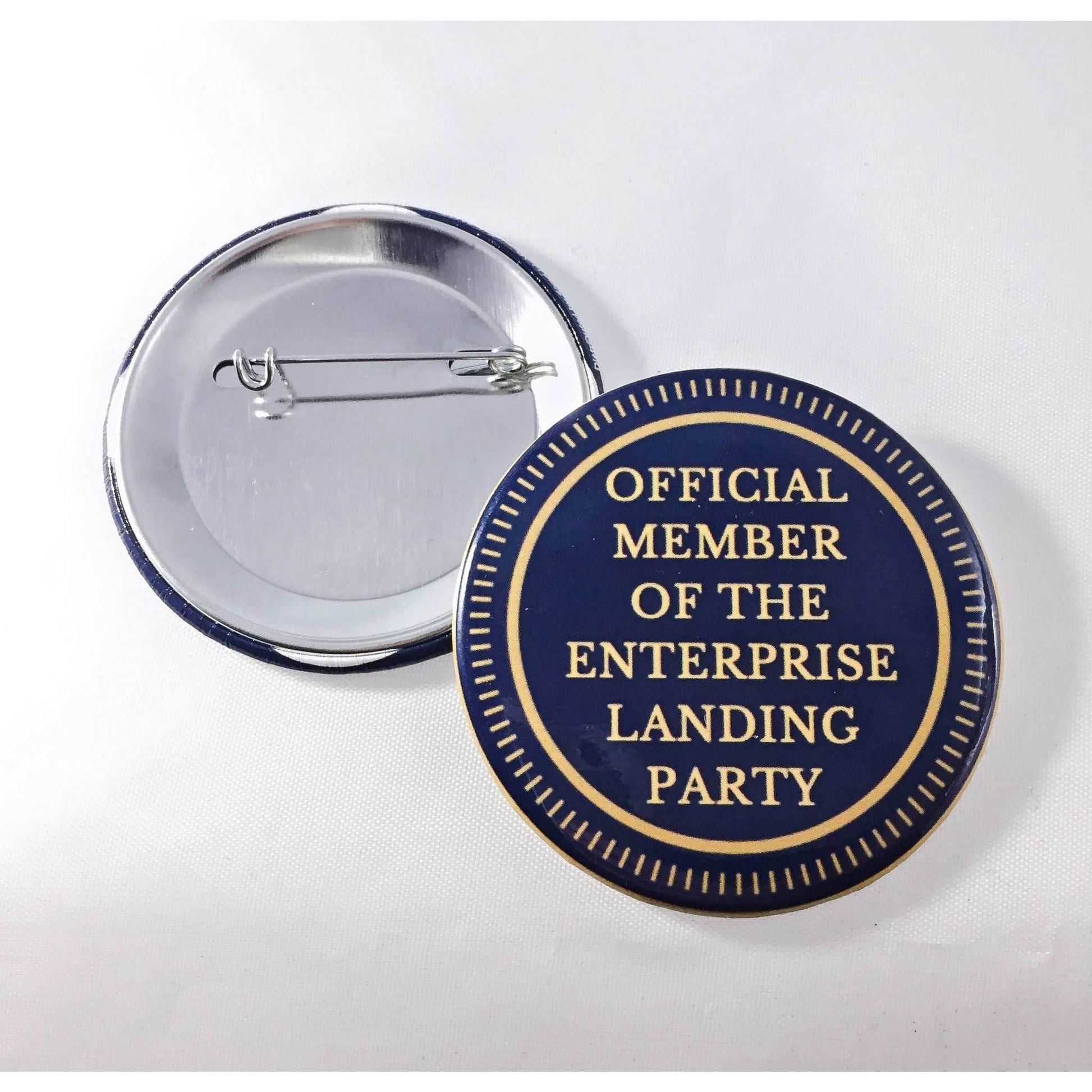 Star Trek Official Member of the Enterprise Landing Party Pin-Back Button - Blue