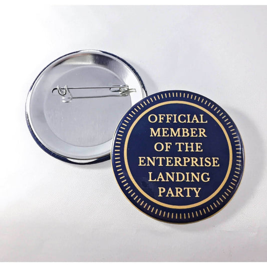 Star Trek Official Member of the Enterprise Landing Party Pin-Back Button - Blue