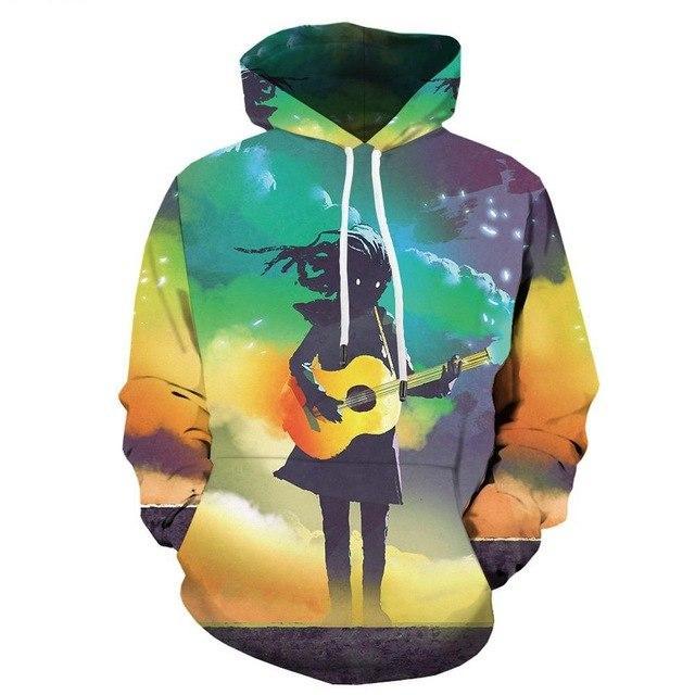 Men Abstract Graffiti  3D Print  Colorful  Hoodies