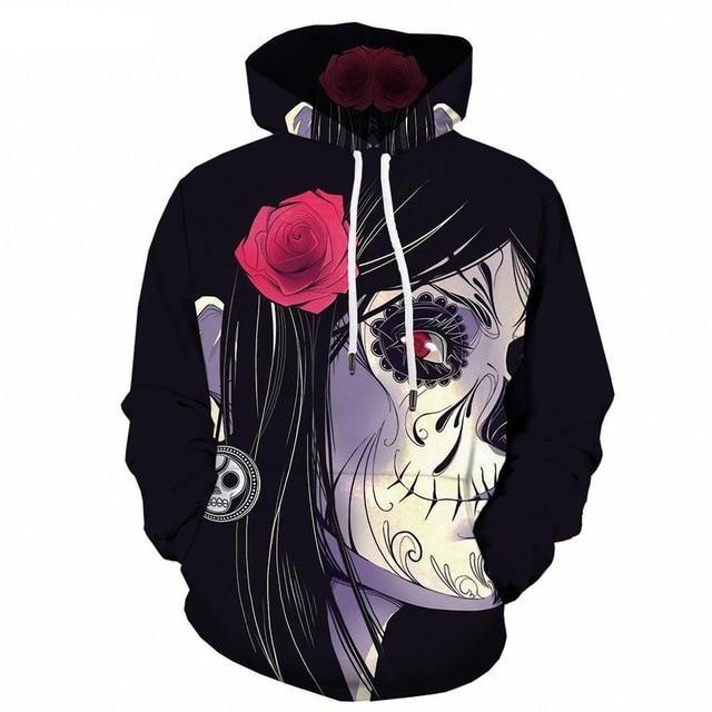 Men Anime Horror Flower  3d Print Hoodie