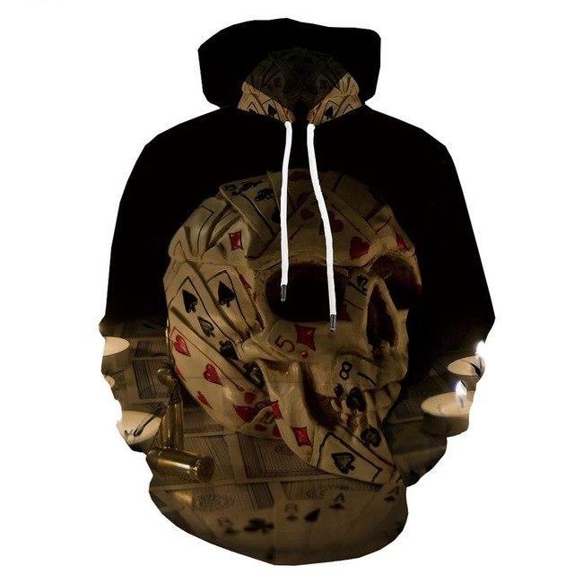 Men Halloween Pumpkin 3D Print Black Hoodie