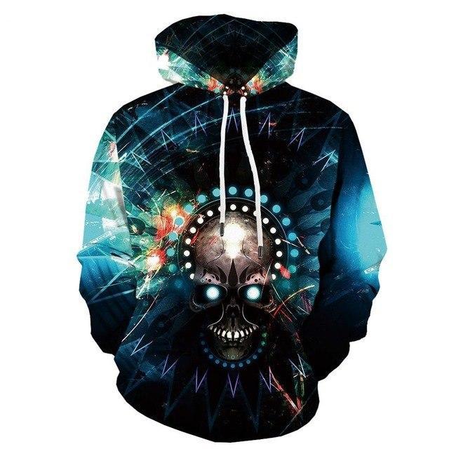 Men Halloween Pumpkin 3D Print Black Hoodie