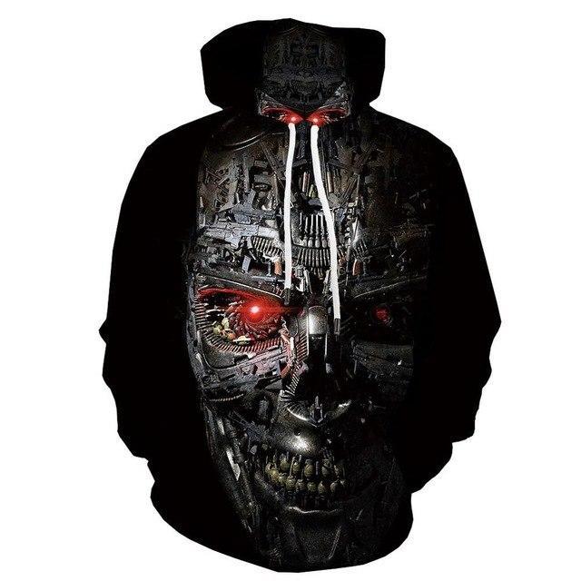 Men Halloween Pumpkin 3D Print Black Hoodie