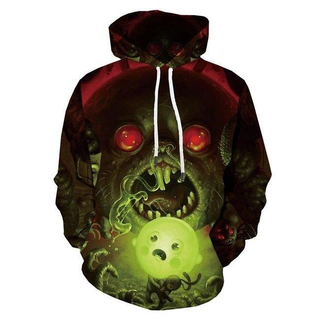 Men Halloween Pumpkin 3D Print Black Hoodie