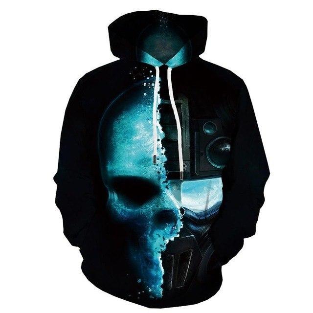 Men Halloween Pumpkin 3D Print Black Hoodie