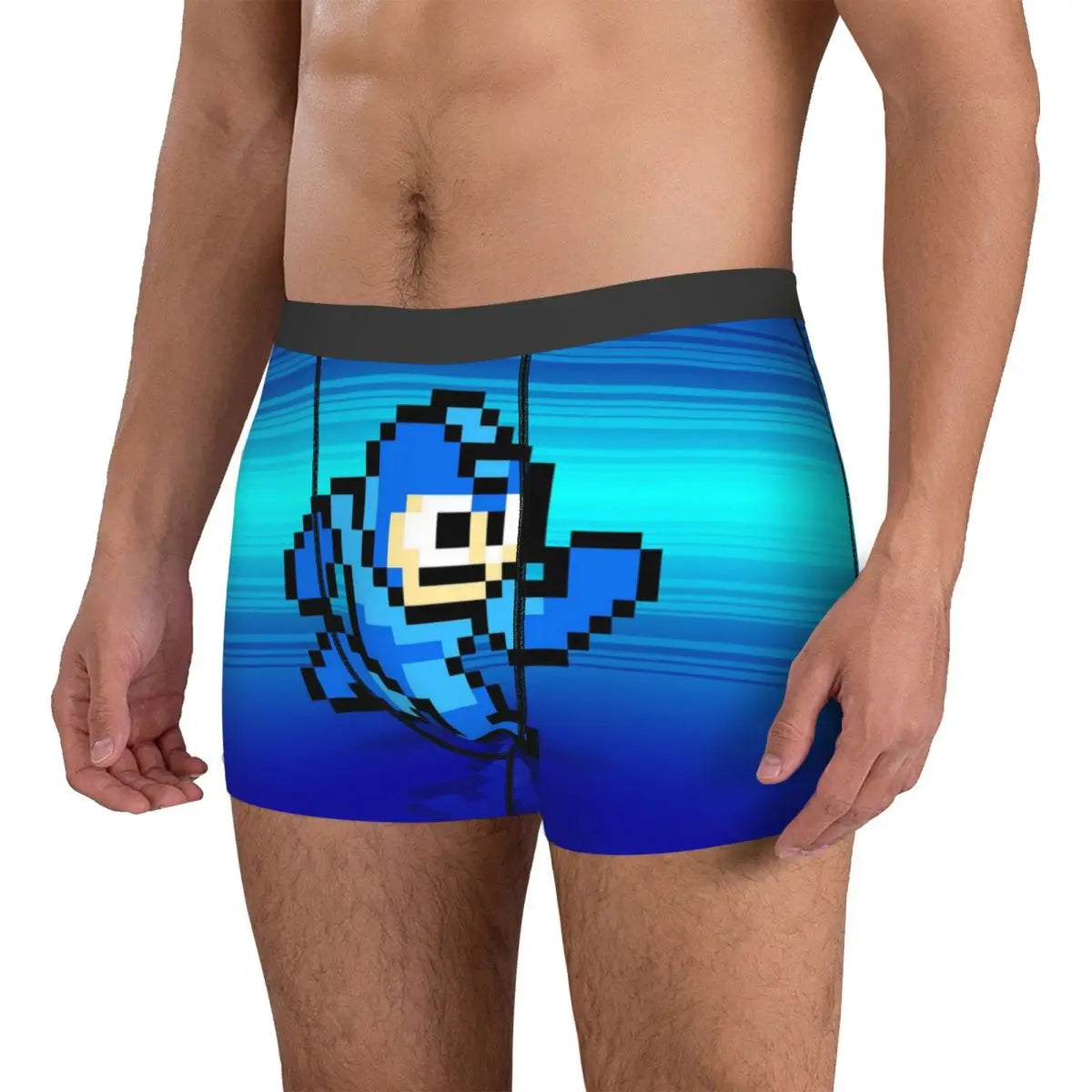 Men Megaman Video Game Mega Man Boxer Briefs Shorts Panties Mid Waist Underwear Homme Novelty Plus Size Underpants