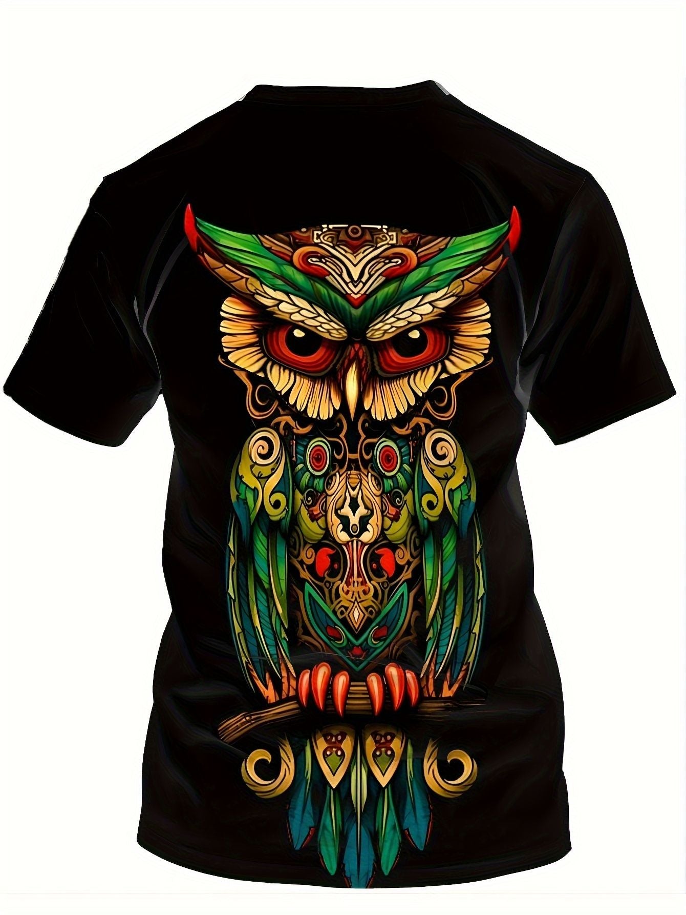 Men's Owl Pattern Printed T-shirt