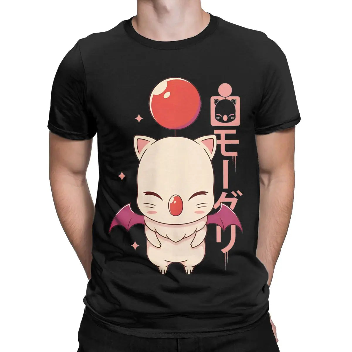 Men's T-Shirt Moogle Kupo FINAL FANTASY Novelty Cotton Tee Shirt Short Sleeve T Shirts O Neck Tops Birthday Present