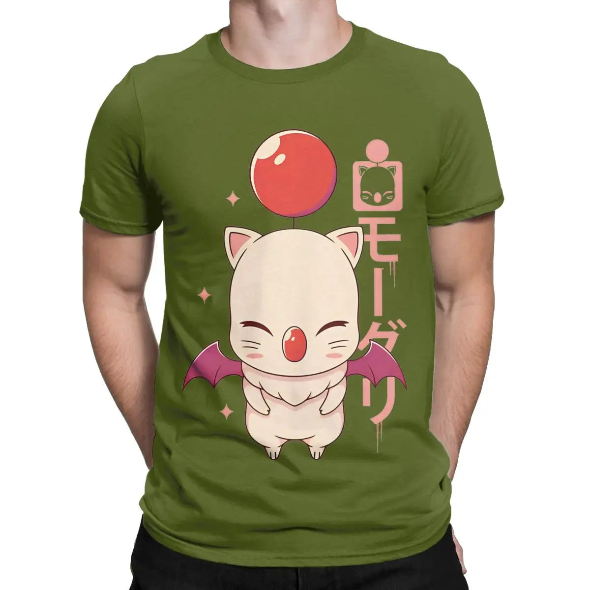 Men's T-Shirt Moogle Kupo FINAL FANTASY Novelty Cotton Tee Shirt Short Sleeve T Shirts O Neck Tops Birthday Present