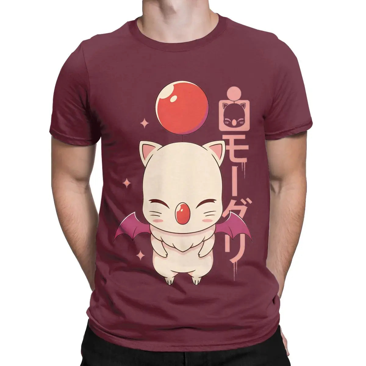 Men's T-Shirt Moogle Kupo FINAL FANTASY Novelty Cotton Tee Shirt Short Sleeve T Shirts O Neck Tops Birthday Present