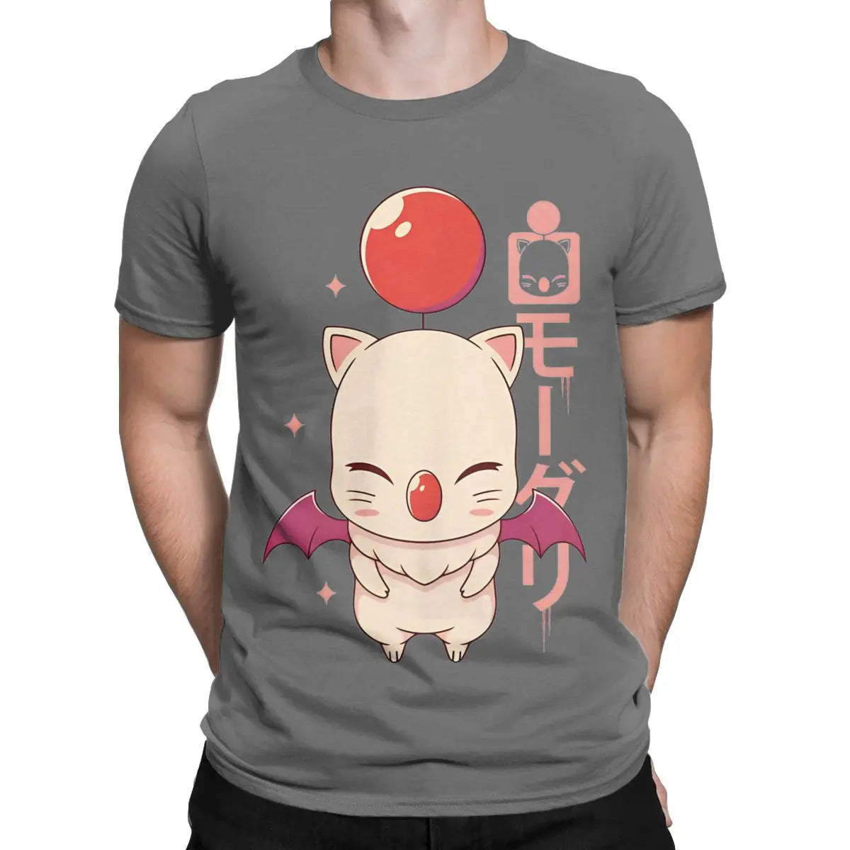 Men's T-Shirt Moogle Kupo FINAL FANTASY Novelty Cotton Tee Shirt Short Sleeve T Shirts O Neck Tops Birthday Present