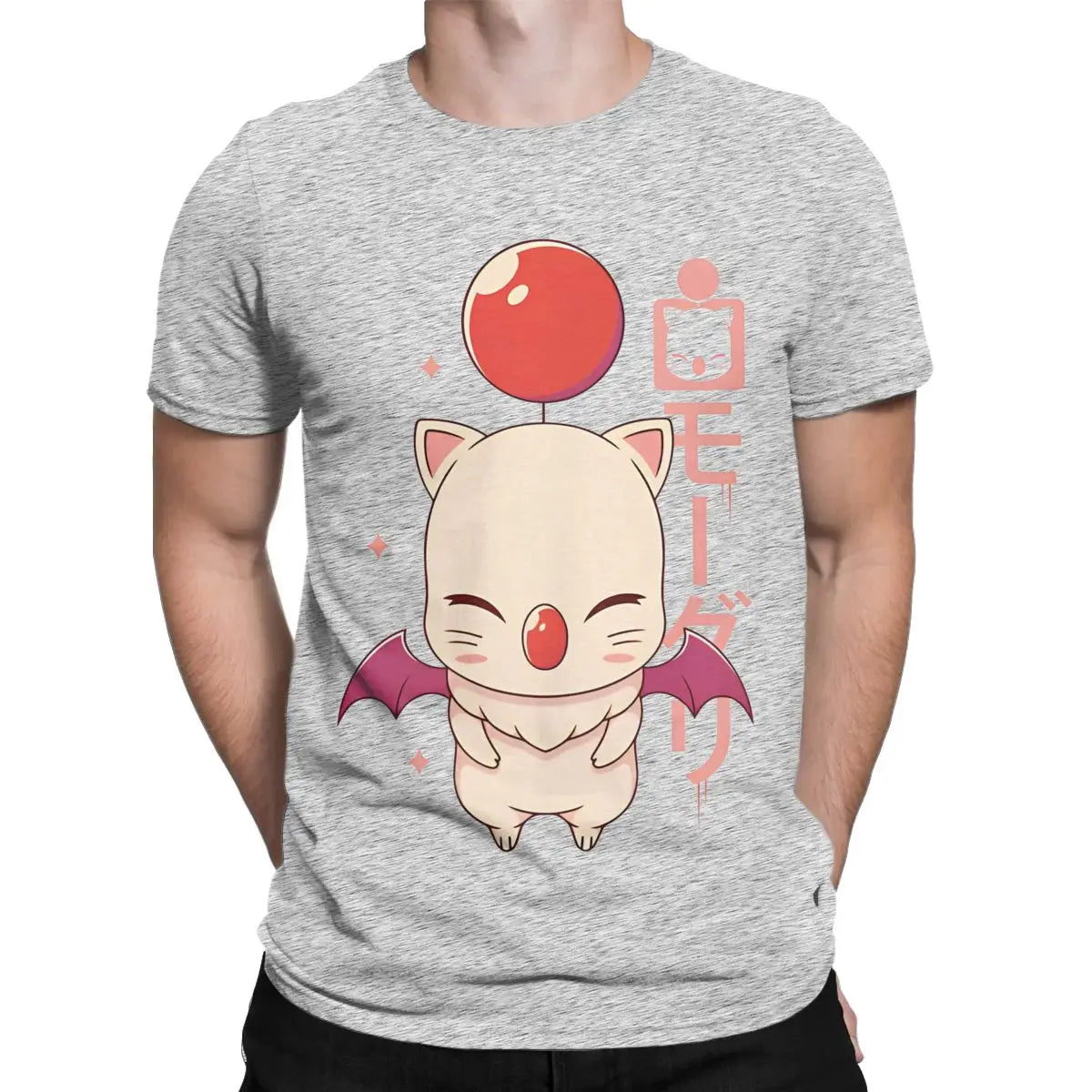 Men's T-Shirt Moogle Kupo FINAL FANTASY Novelty Cotton Tee Shirt Short Sleeve T Shirts O Neck Tops Birthday Present