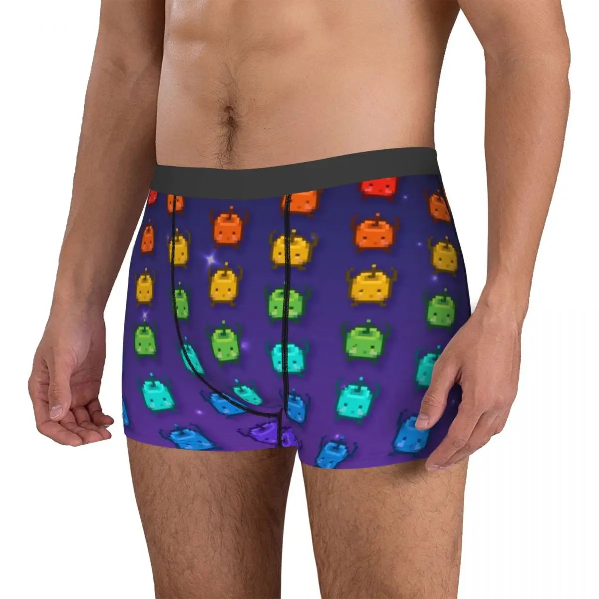 Men Stardew Valley Rainbow Junimos Underwear Video Game Novelty Boxer Shorts Panties Male Soft Underpants S-XXL