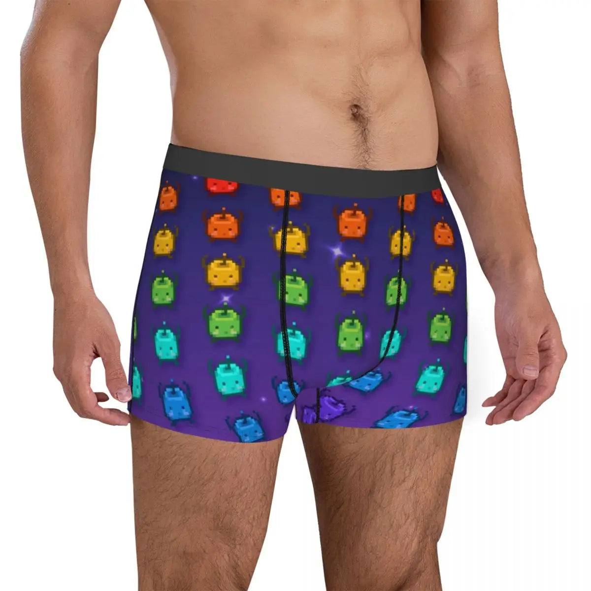 Men Stardew Valley Rainbow Junimos Underwear Video Game Novelty Boxer Shorts Panties Male Soft Underpants S-XXL